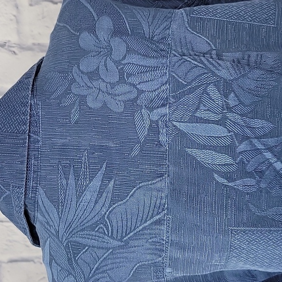 JAMAICA JAXX Blue‎ Floral Men's Hawaiian Silk Shirt XL/EG - Picture 6 of 9